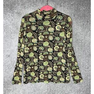 Jane + Delancey Floral Mock‎ Neck Long Sleeve Lined Top Womens Size XL Stretch